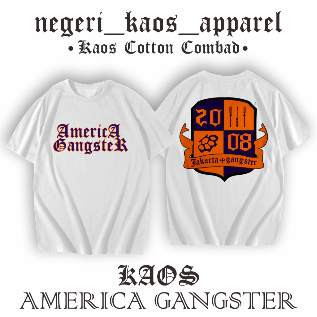 KAOS america gangster berbagai warna kaos
