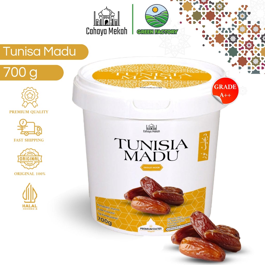 

Cahaya Mekah Kurma Tunisia Ember 700gr Deglet noor