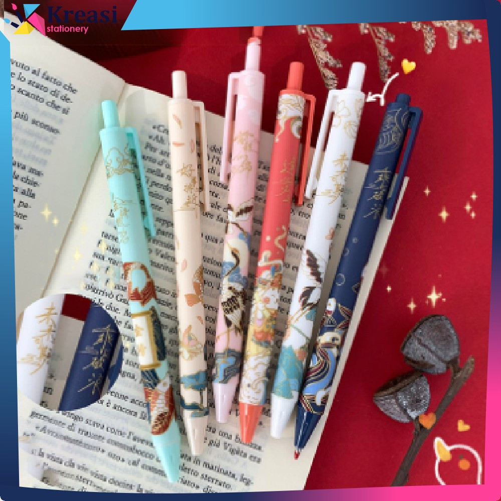 

Pena Bolpoint Stationary Alat Tulis Pelajar Dan Kantor Motif Cartoon Pulpen Mekanik Pen Gel 6PCS Kreasi Stationery A43