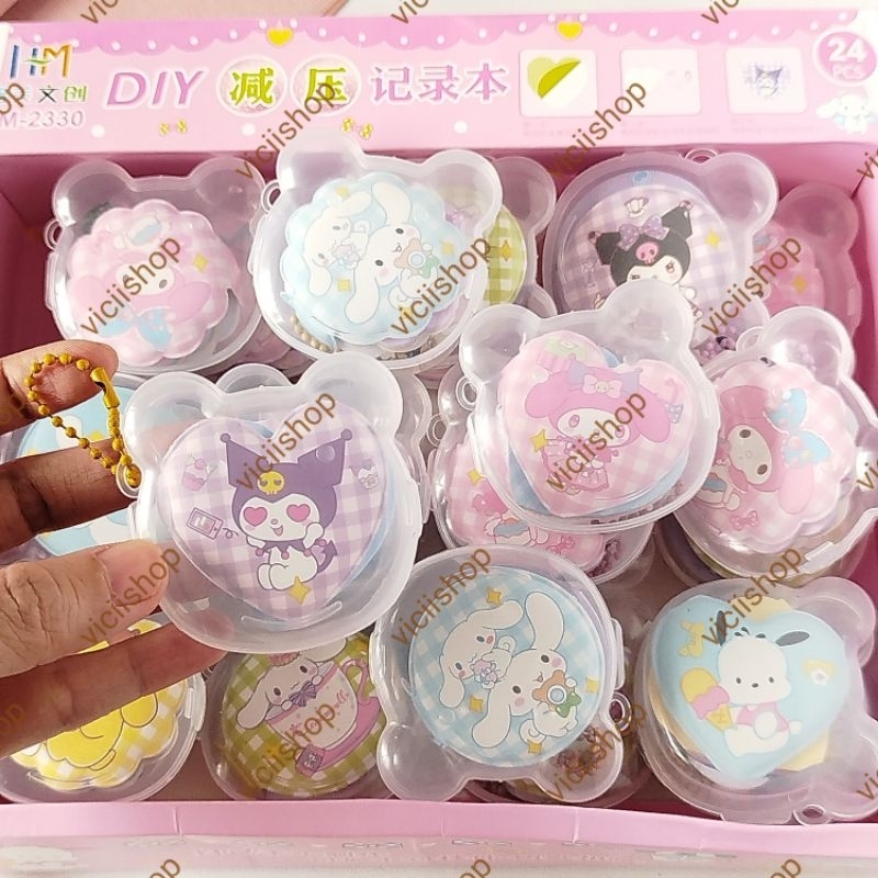 

Gantungan Memo Mini Dengan Mika/Notebook Mini Motif Lucu/Buku Catatan Kecil Lucu