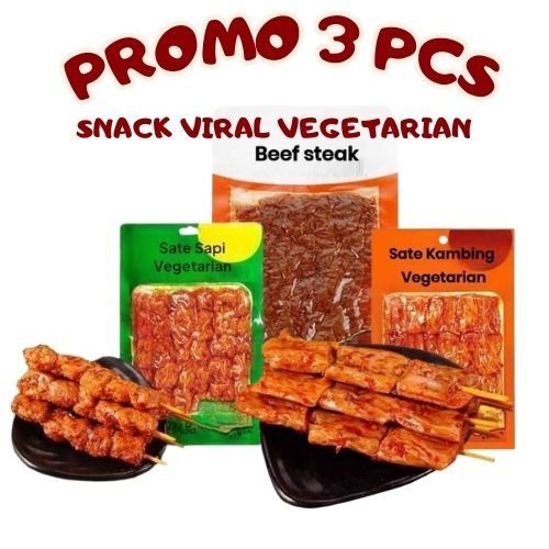 

PROMO 3 PCS Snack Viral Rasa Pedas 100gr HALAL/aneka snack rasa pedas Sate Vegetarian