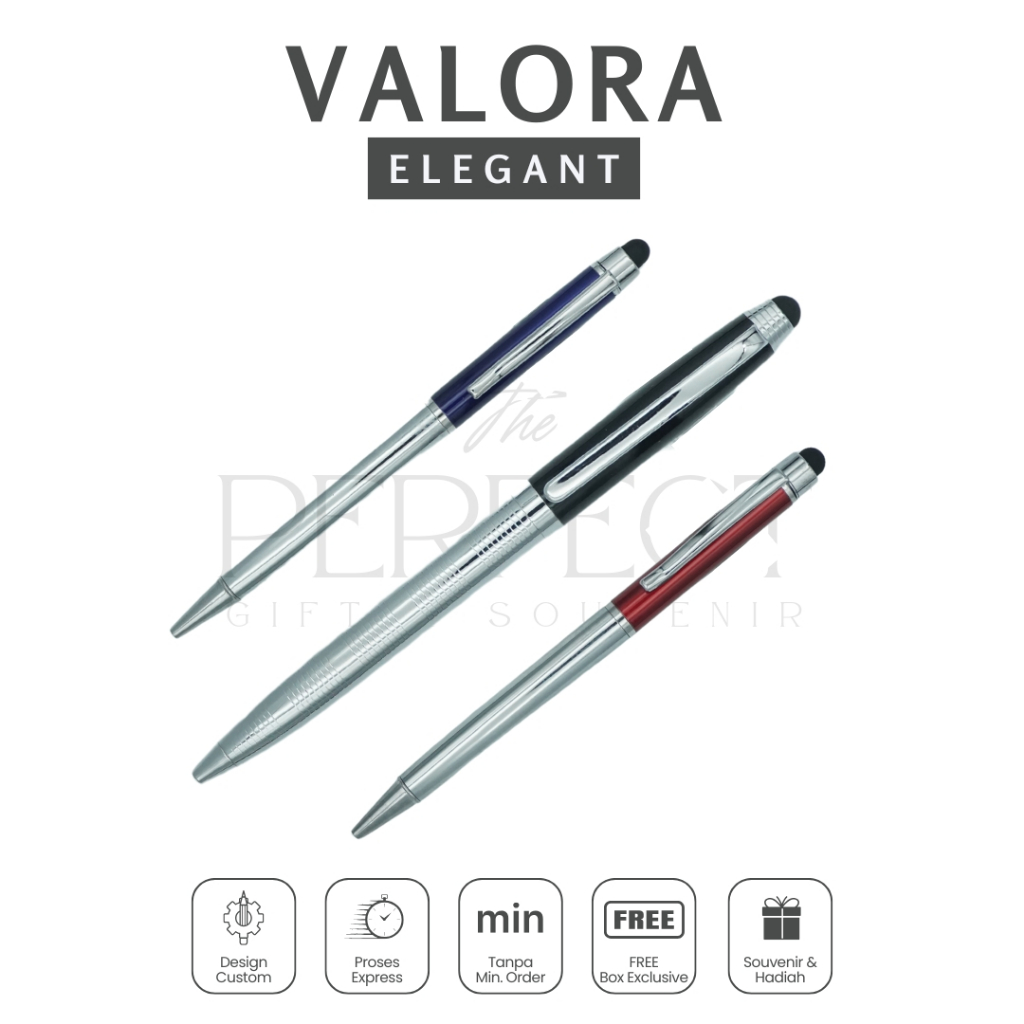 

Valora Elegant Pen Ballpoint Free Box Custom Grafir Exclusive Promosi Gift Kado Souvenir