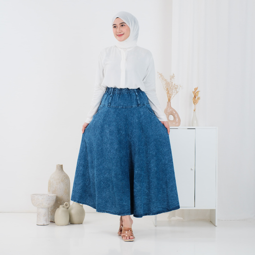 ROK JEANS MAYUNG ROK JEANS PREMIUM FASHION FULL KARET