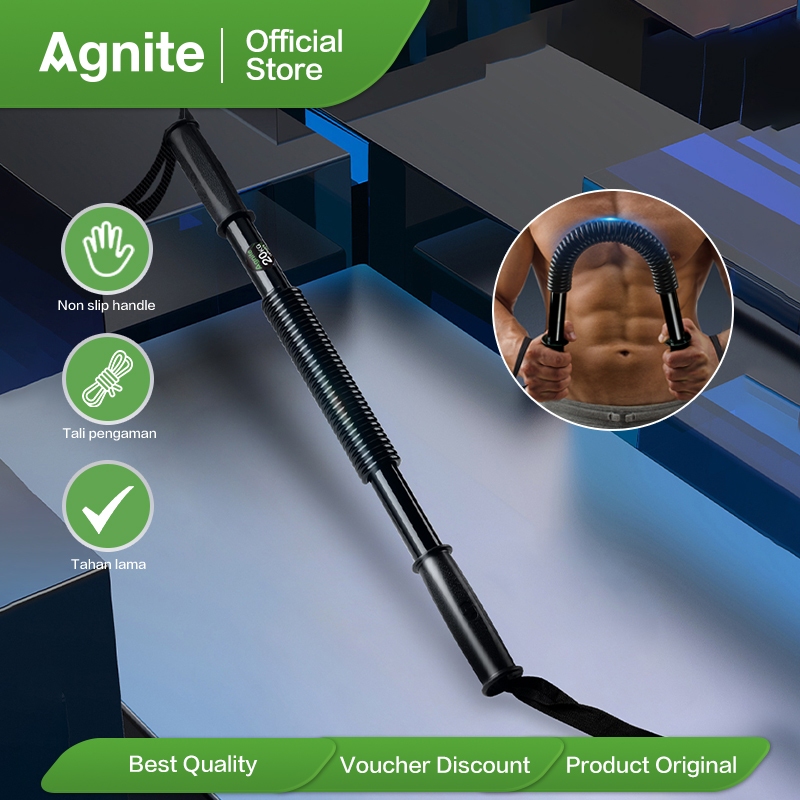 Agnite Power Twister Power Bender 40kg Alat Fitness Pembentuk Otot Dada Otot Bahu ER06X-BK