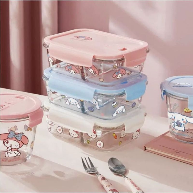 Lock n Lock/Container/Tempat Makan Sekat 3 Original Sanrio