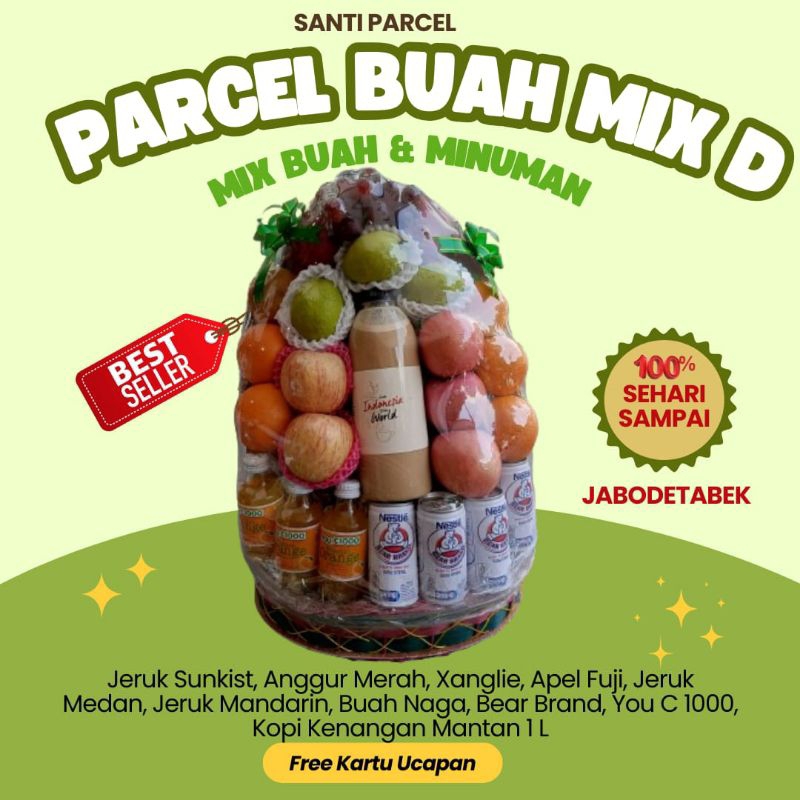 parcel buah / hampers Mix kopi kenangan mantan 1L, susu bear brand, dan you C 1000 | cocok untuk aca
