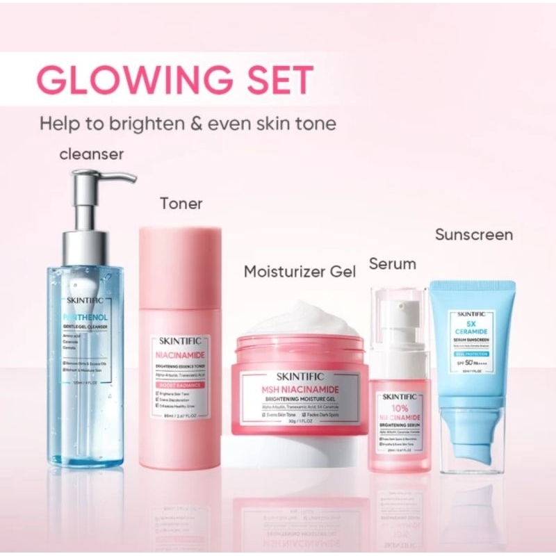 Skintific 5pc paket Glowing Set