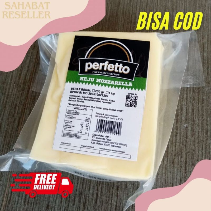 

Keju Mozarella Perfetto 200 Gram Repack