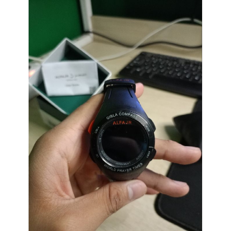 jam tangan al-fajr sport qibla watch WQ-18 pengingat sholat|BISA NEGO