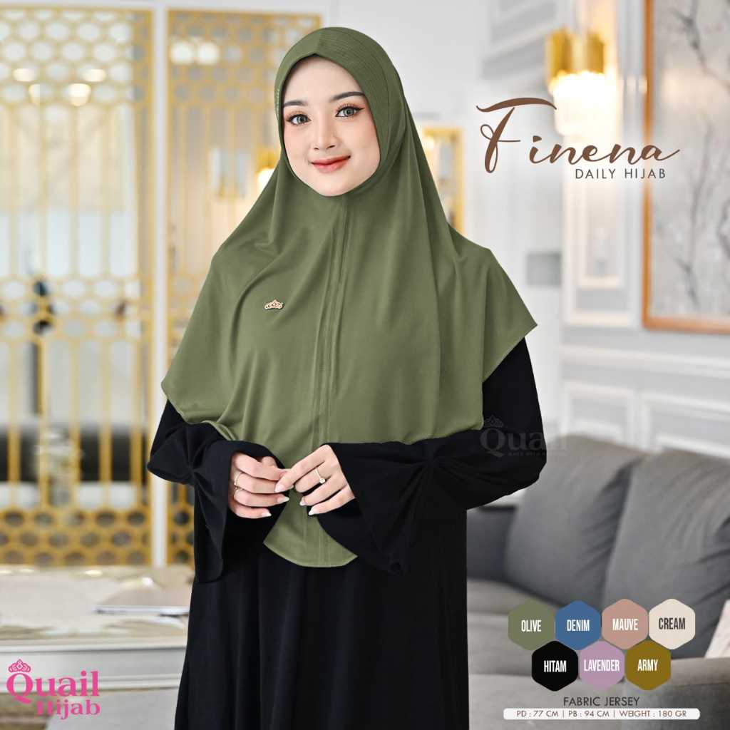 Finena Daily Hijab Quail Original Jilbab Original Quail finena hijab Instan Jersey Bergo Wanita Berg