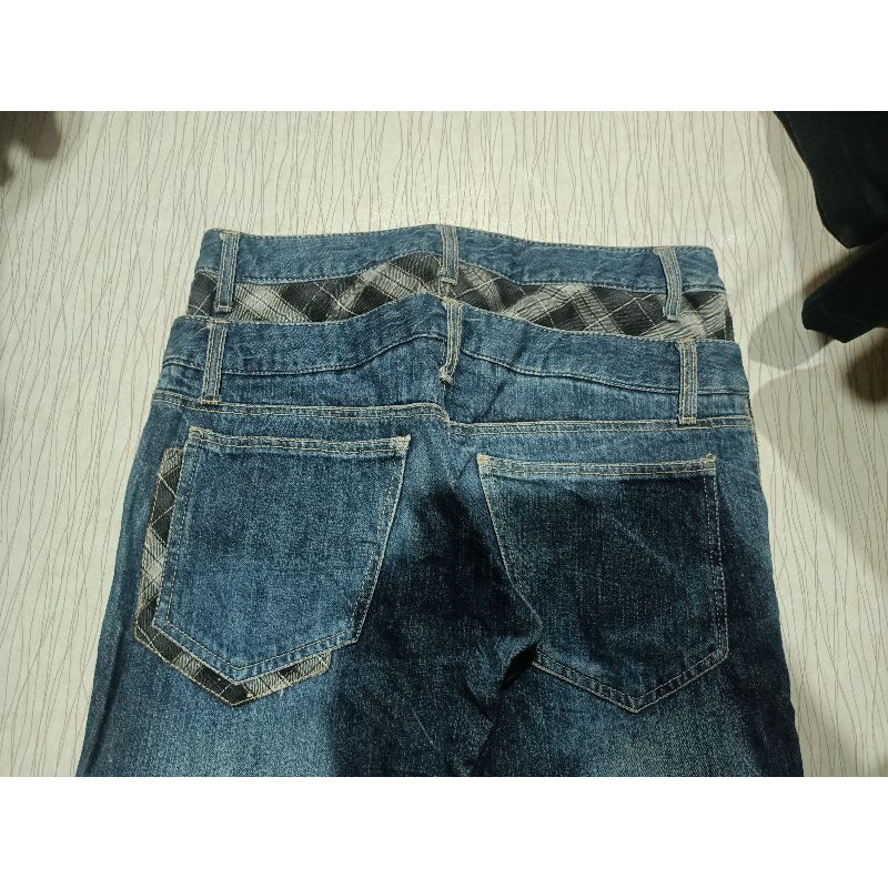 Double waist jeans flanel