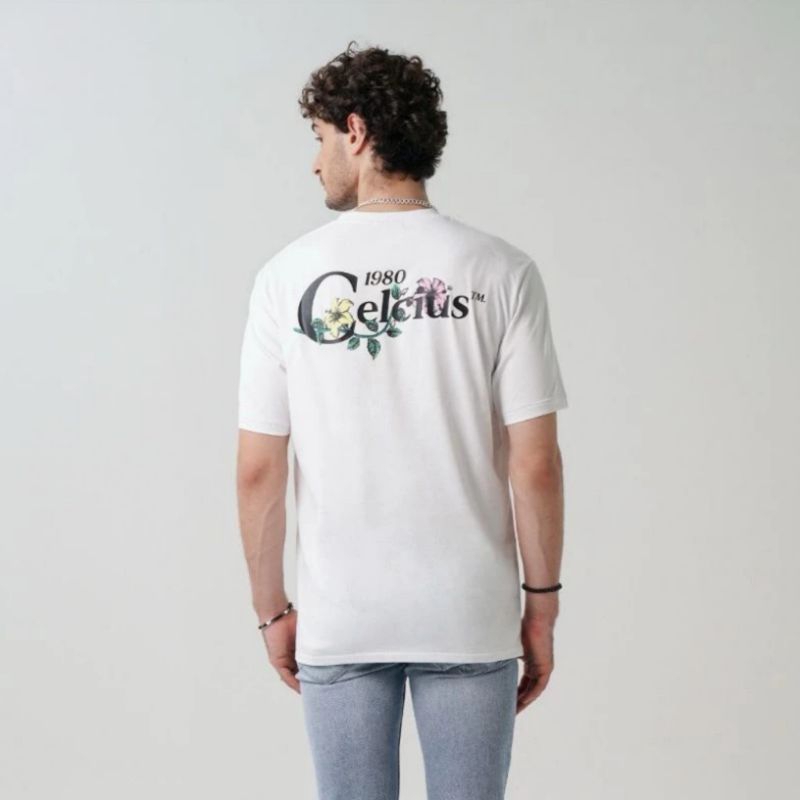 Celcius White Flower Tshirt Distro Kaos Putih Pria Wanita