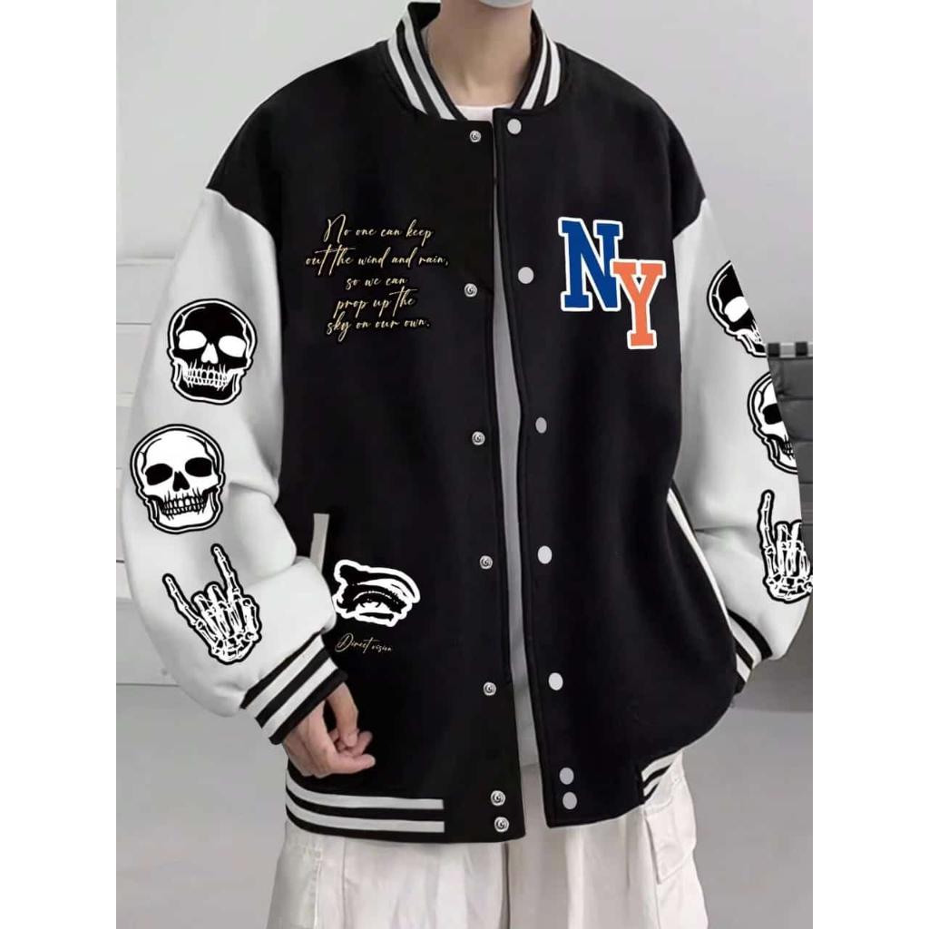Skull NY Jaket Baseball Varsity