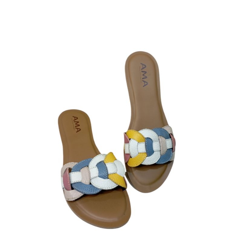 Sandal wanita kulit asli garut sandal teplek model terbaru