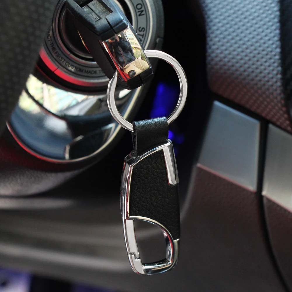 

GENXI Gantungan Kunci Mobil Zinc Alloy PU Leather Keychain
