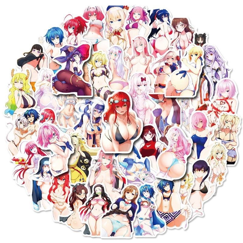 

50pcs Stiker Waifu Anime Exposure Beauty – Stiker Vinyl Anti Air untuk Koper, Laptop, Skateboard, dan DIY