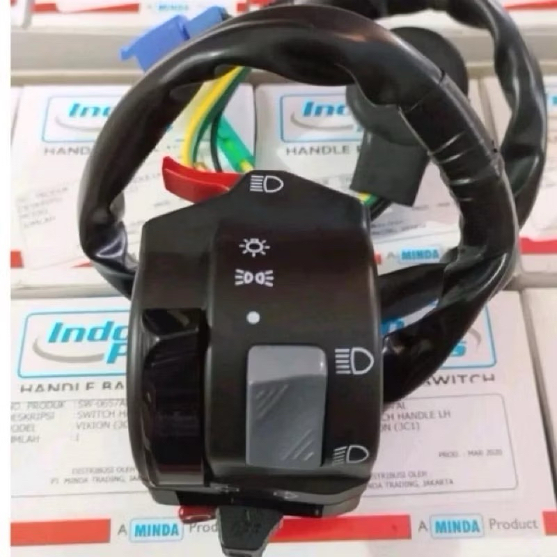 SAKLAR KIRI VIXION OLD ORIGINAL INDOPLUS MINDA BISA UNTUK VARIASI SEMUA JENIS MOTOR CB/VARIO/ NMAX/P