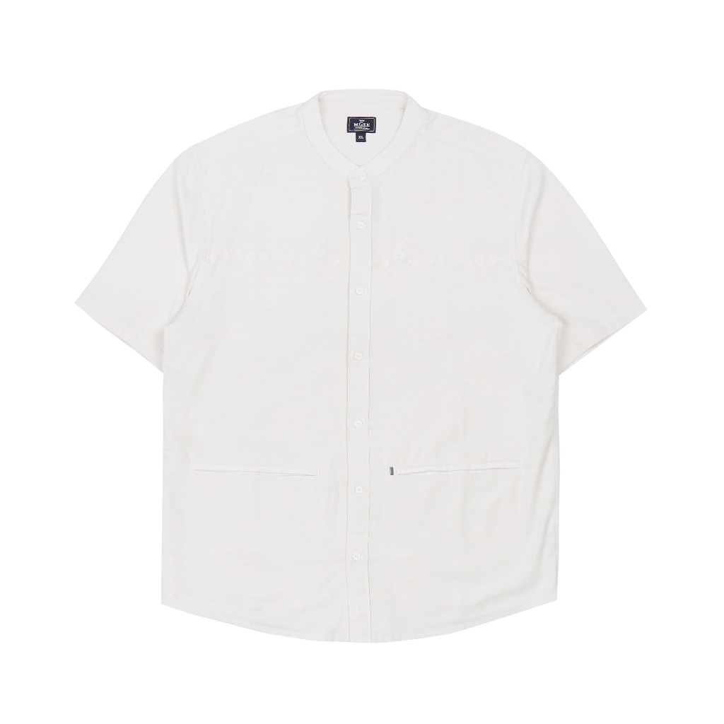 Baju Koko Original MGEE - Baju Koko Lengan Pendek Pria Original MGEE Alfero CKPR 102 Cream