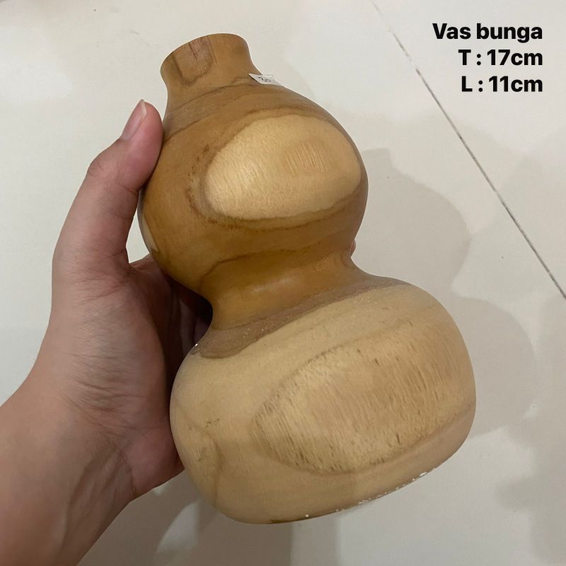 vas bunga kayu jati asli / vas bunga estetik / vas bunga properti foto / photo props Vase / wooden v