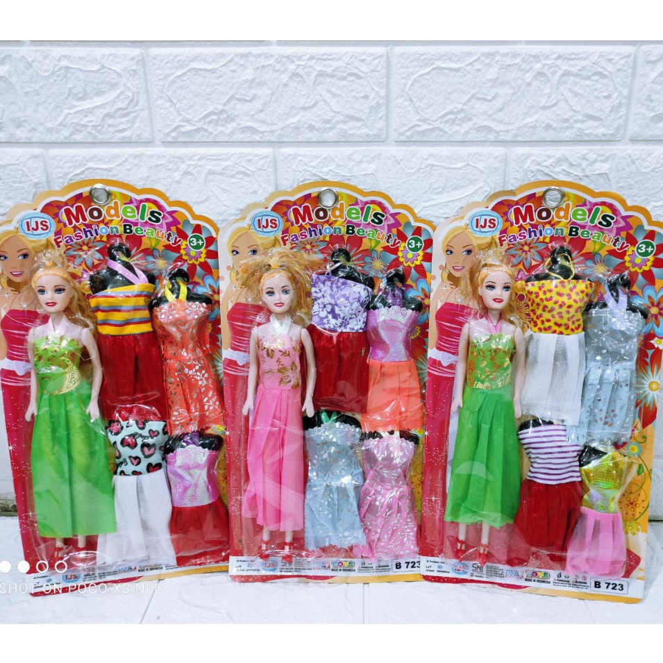 MJ Mainan Boneka 4 Baju Doll Gaun Dress SNI Kado Hadiah Anak Perempuan Cewek 3 4 5 6 Tahun TK