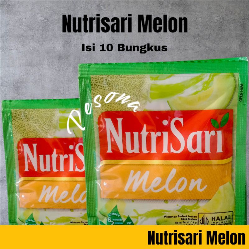 

Nutrisari Melon 1 renceng 10 bungkus, Nutrisari rasa melon, minuman segar, minuman rasa melon, rasa melon, sirup melon, jus melon