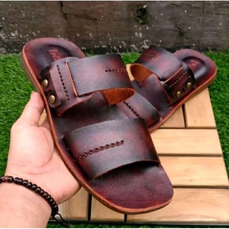 Sandal Pria Kulit l Sandal Pria Kulit Asli Original Bandua Kenop