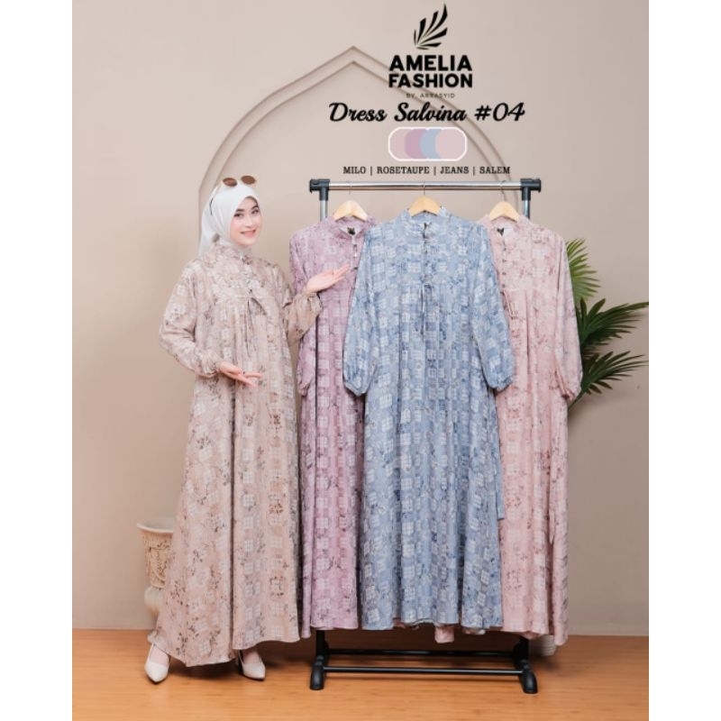 DRESS SALVINA BY AMELIA/ SALVINA DRESS BY AMELIA/ GAMIS AMELIA TERBARU ORI/ GAMIS SALVINA BY ORIGINA