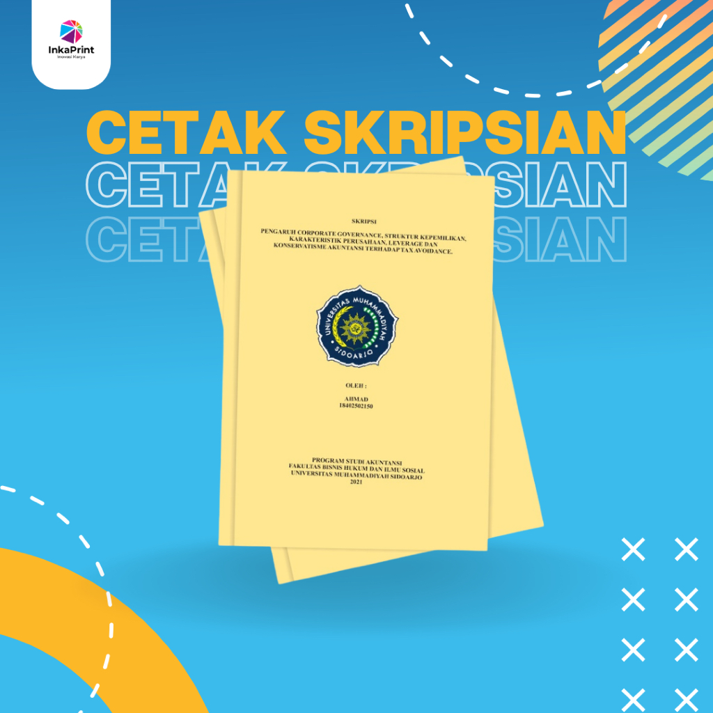 

Cetak Skripsi & Tugas Akhir – Kertas HVS 70/80 gsm, Hitam Putih/Warna, Bolak-Balik, Cetak Laserjet, Rapi & Jelas, Bisa Jilid & Laminasi.