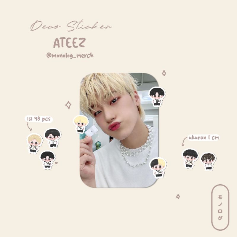 

(isi 48 pcs) deco sticker/mini sticker ateez wanteez