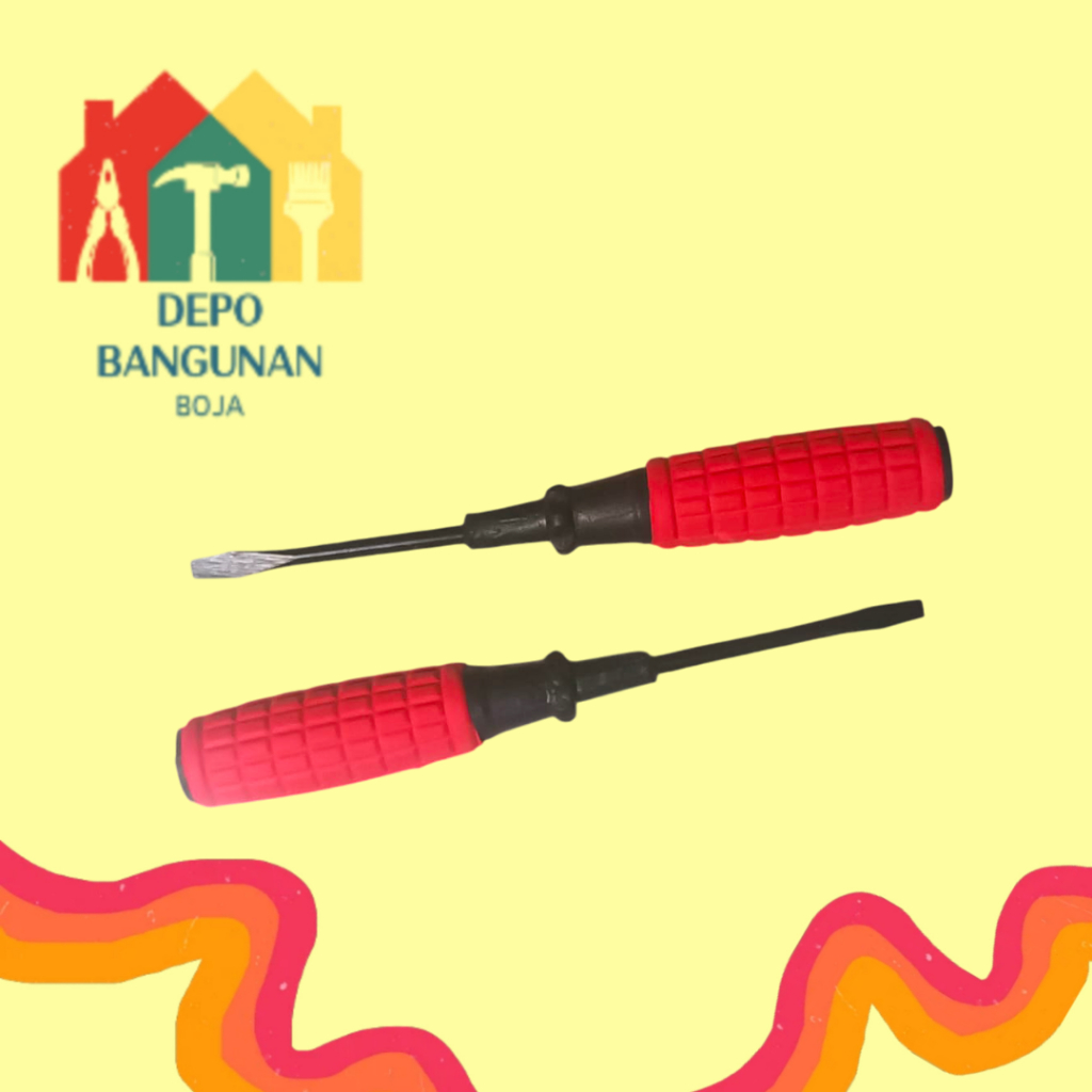 Obeng Minus Kecil Gagang Karet / Obeng Minus