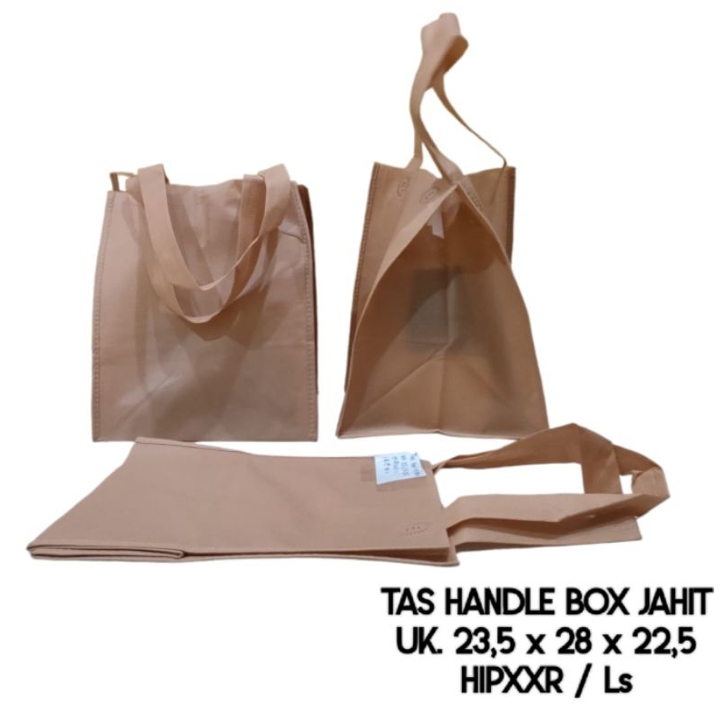 

tas sponbond jinjing polos untuk snackbox souvenir w. coklat uk. 23x28x22 (isi 3 pcs)