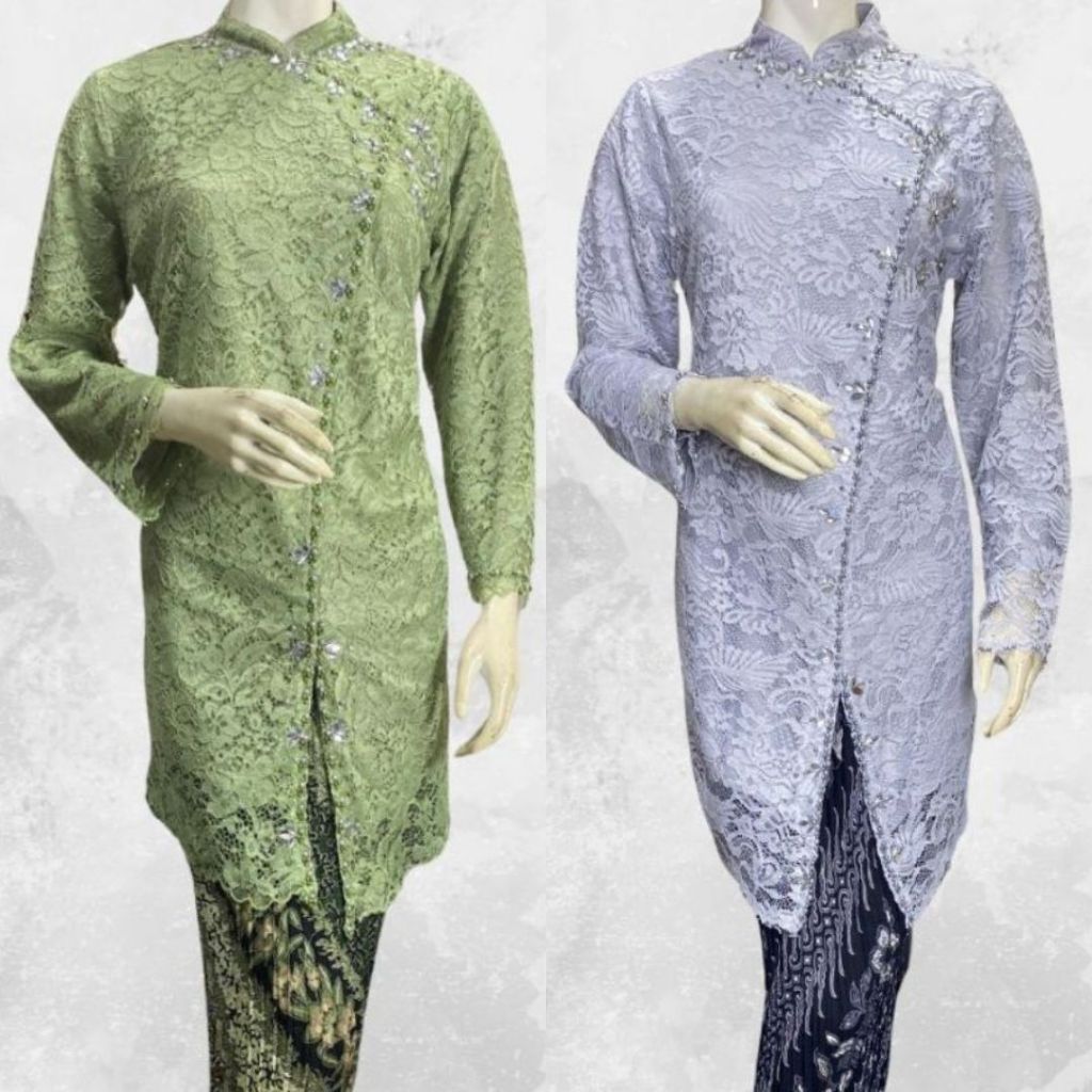 Atasan Kebaya Brokat Tunik Payet Syafira / Kebaya Muslim Wanita / Kebaya Wisuda Tunik Brokat