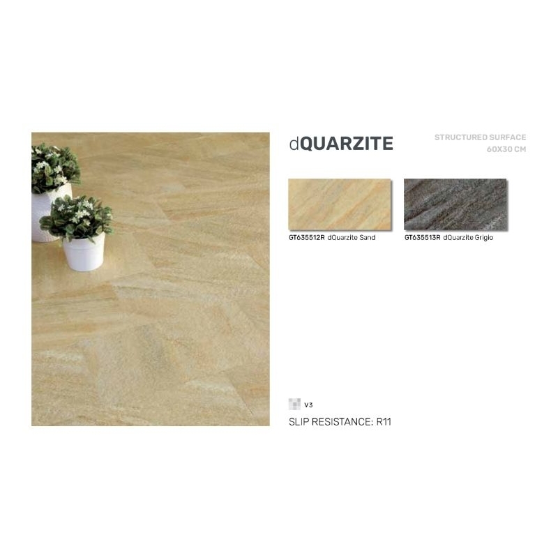 Roman Granit dQuarzite Sand Grigio 60x30 Quarzite matt surface granit lantai dinding tembok indoor o
