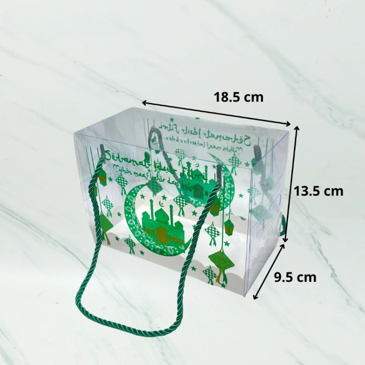 

kotak packaging mika box aesthetic spesial lebaran idul fitri toples pet silinder isi 2 toples premium