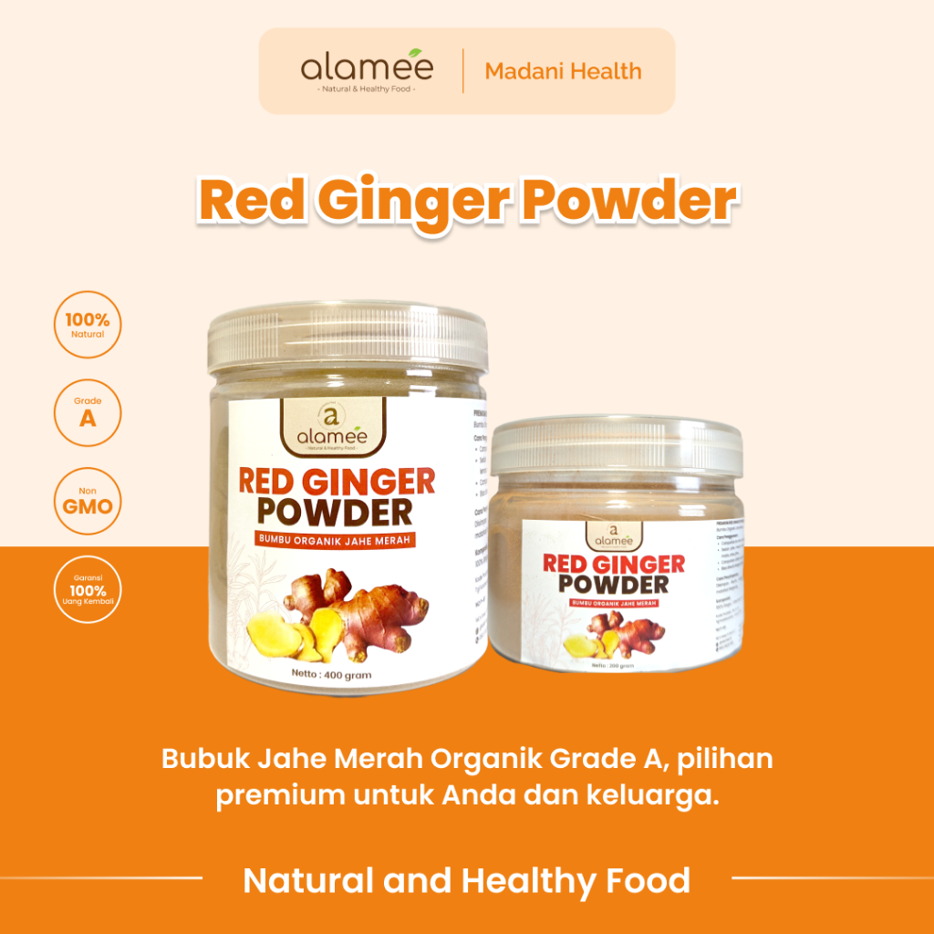 

ALAMEE Red Ginger Powder Premium Minuman Jahe Merah Bubuk Tanpa Campuran Sehat Serbuk Minuman 200gr