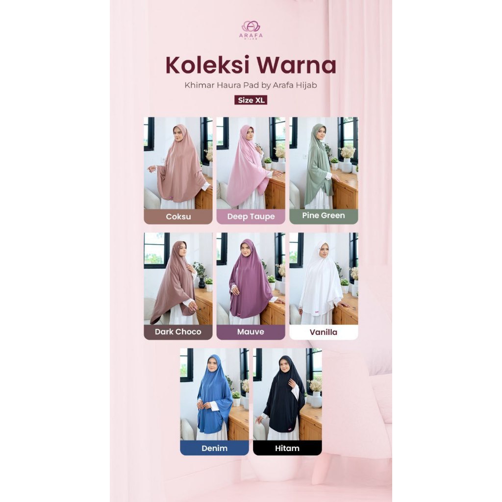 Arafa Hijab - Bergo Instan Jersey Premium Khimar Haura | Hijab Pet Tebal Syari | Kerudung Simpel