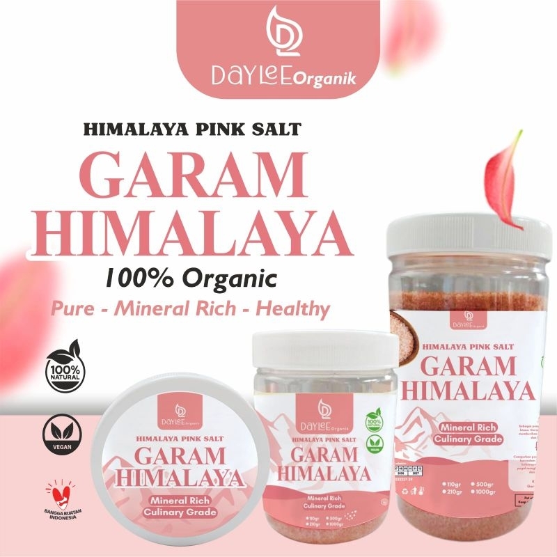 

Daylee Organik Premium Himalaya Pink Salt - Garam Himalaya MPASI 110gr 210gr 500gr 1000gr