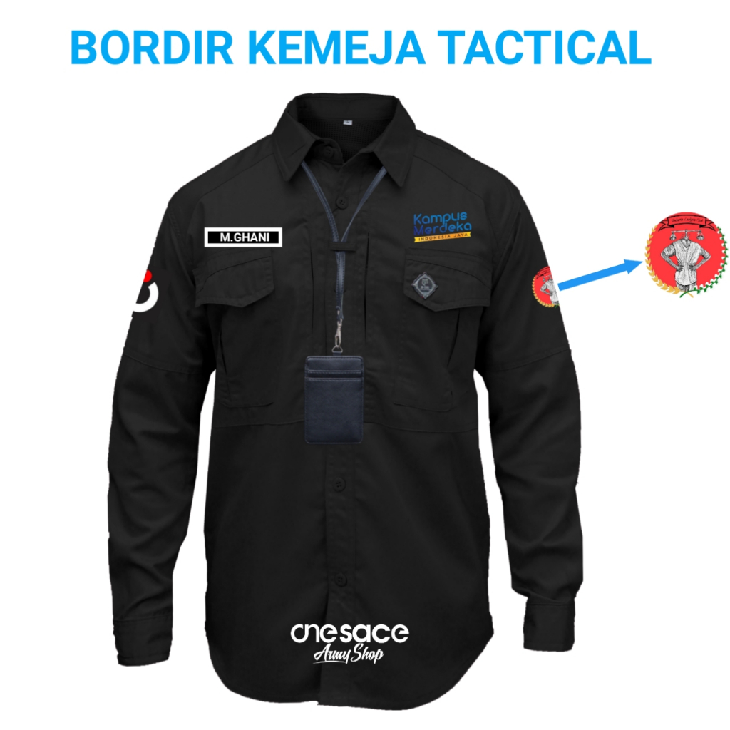 Bordir Kemeja Tactical W-TAC/511/Baju Kemeja Taktikal/Kemeja Lapangan/Outdoor/PDL