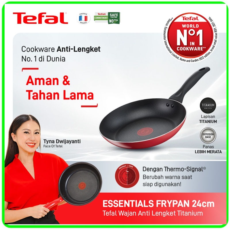 WAJAN ANTI LENGKET TEFAL ESSENTIAL SERIES Frypan 22 CM - 24cm Wajan Teflon Anti Lengket - ORIGINAL 1