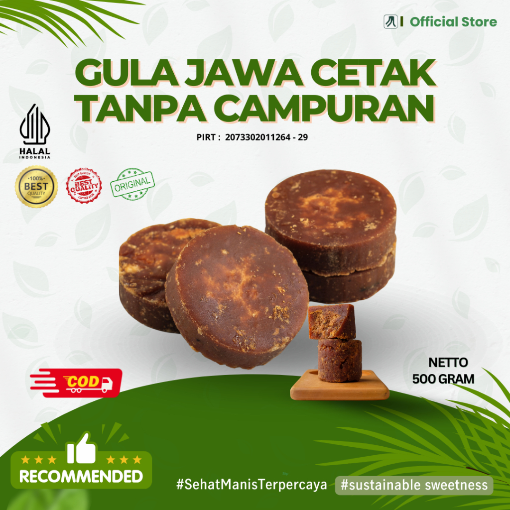 

Satukar Gula Merah Cetak | Gula Jawa Cetak asli Produk Lokal tanpa bahan Campuran