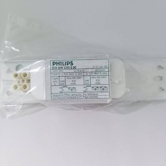 Trafo Ballast Adaptor Lampu TL 36w PHILIPS BTA 1x36w 220V C SC / DI | Travo Balast