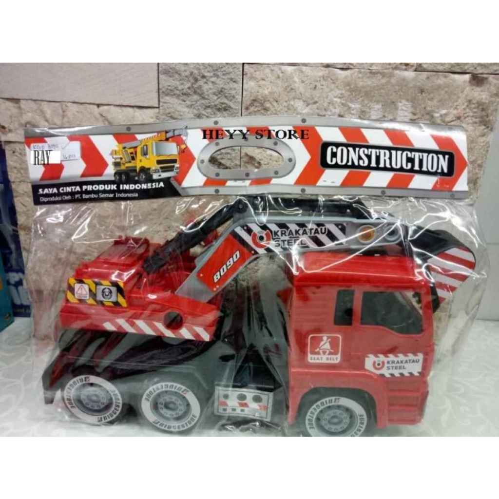 Kaguyaplas 8090 Mainan Mobil Konstruksi Excavator Truck / Mobil Truk Beko