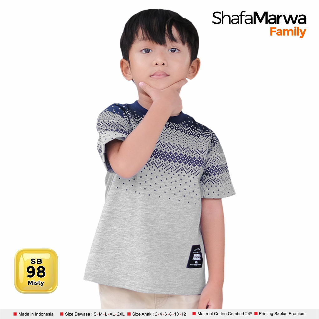 SHAFA MARWAH Kaos Sarimbit Keluarga Original - Baju Couple Atasan Tunik Family Set SM98 Misty