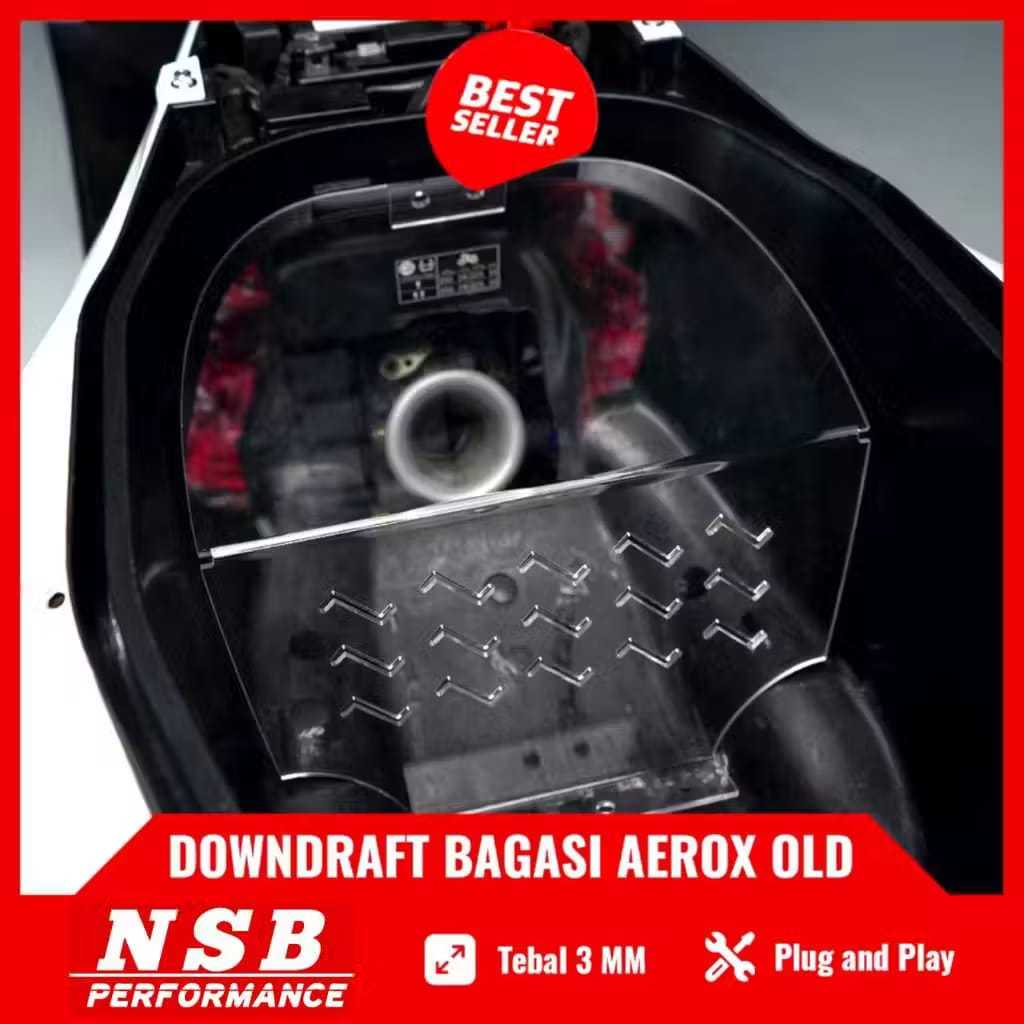 Cover Downdraft  AEROX OLD Pelindung Throttle Body Akrilik Sekat Bagasi Aerox Old