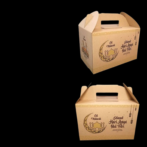 

( 5 Pcs ) Box Parcel Sembako Lebaran Kardus Hampers Bingkisan Eid Mubarak Kotak Tenteng Cookies Size 30x20x20 cm
