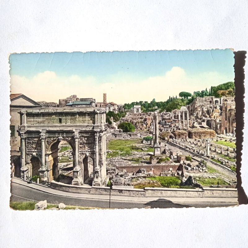 

Antik Kartu Pos Eropa Italia Roma View of The Roman Forum Original