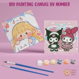 

CANVAS PAINTING BY NUMBER / CANVAS KANVAS LUKIS UK 20X20 CANVAS PAINTING BY NUMBER TERMASUK CAT KUAS FRAME KAYU / PAINT BY NUMBER / CANVAS PAINTING KIT CANVAS PAINTING BY NUMBER MELUKIS MEWARNAI - CANVAS(20X20CM