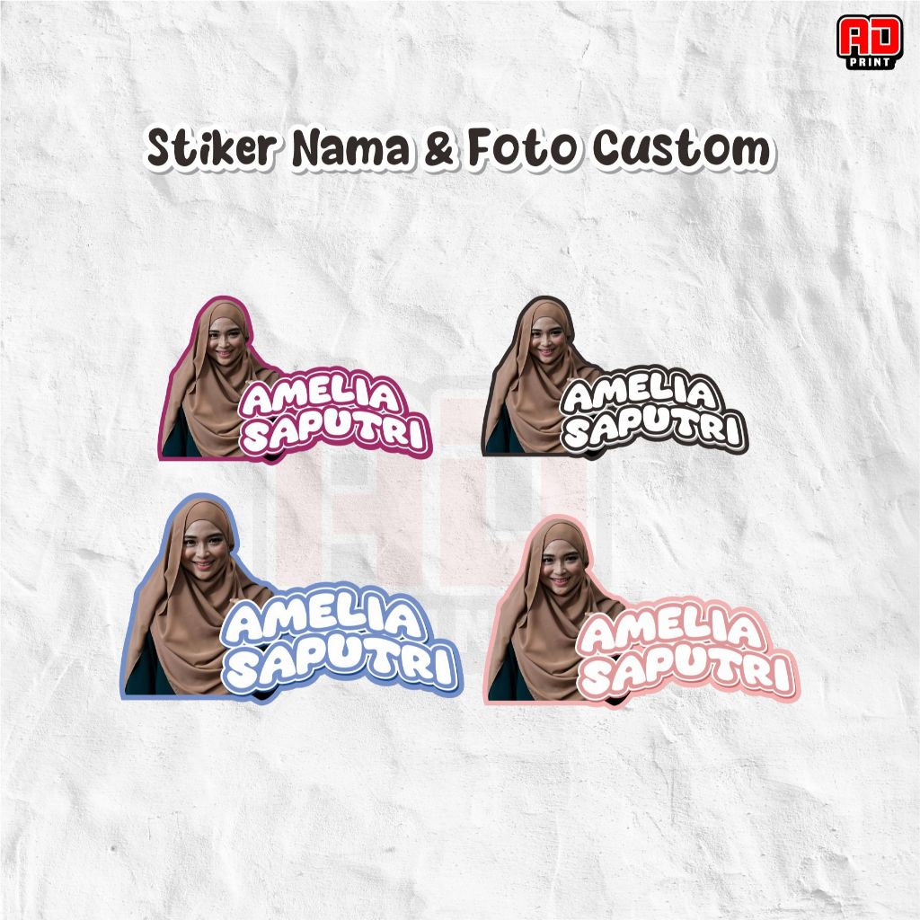 

[2pcs] Stiker nama dan foto custom bucin
