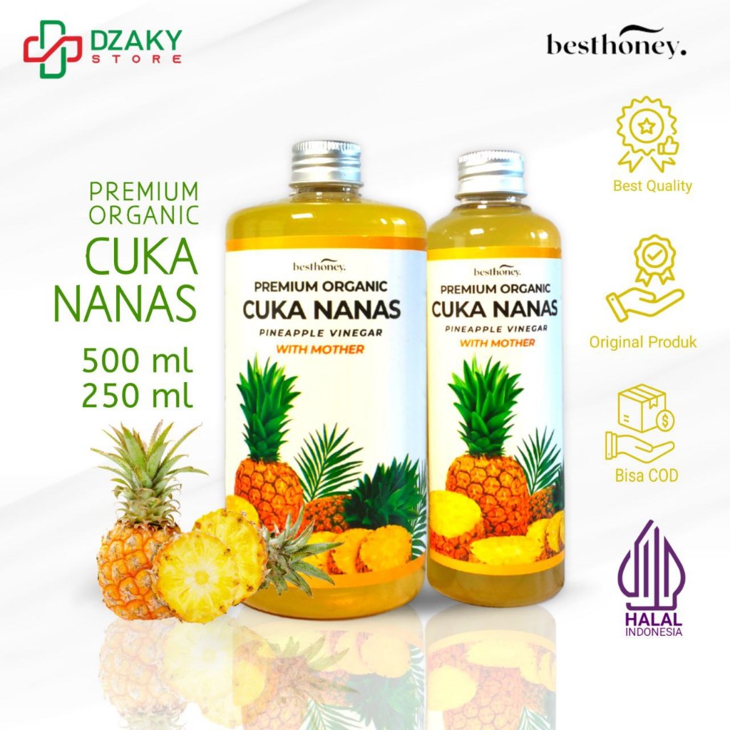

Cuka Nanas Best Honey - Cuka Nanas Organik Tanpa Campuran - Cuka Nanas Wtih Mother - Pineapple Cider Vinegar 250ml & 500ml