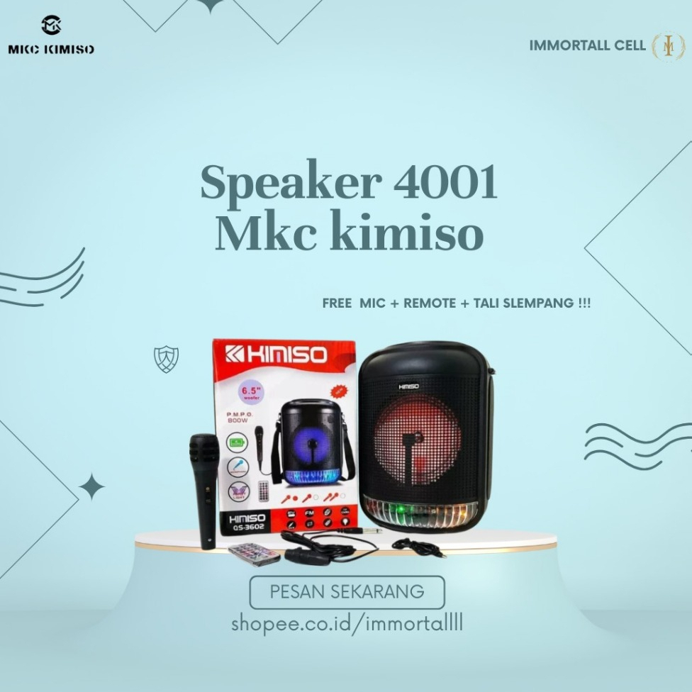 Speaker bluetoot portable QS-4001 8nch free mic, IMMORTALL CELL